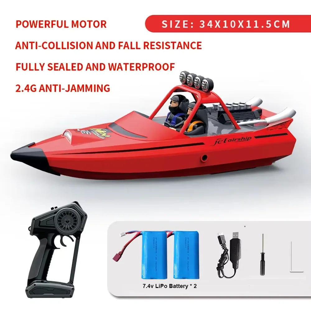 High-Speed RC Jet Boat with Turbojet Pump – TY725 Remote Control Boat with Low Battery Alert – Fast Racing Toy for Kids & Adults
