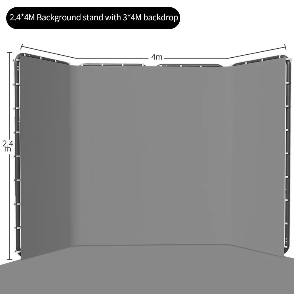 šø SH 2.4x4M Photography Background Stand with Green Screen ā Studio-Grade Backdrop Support Kit