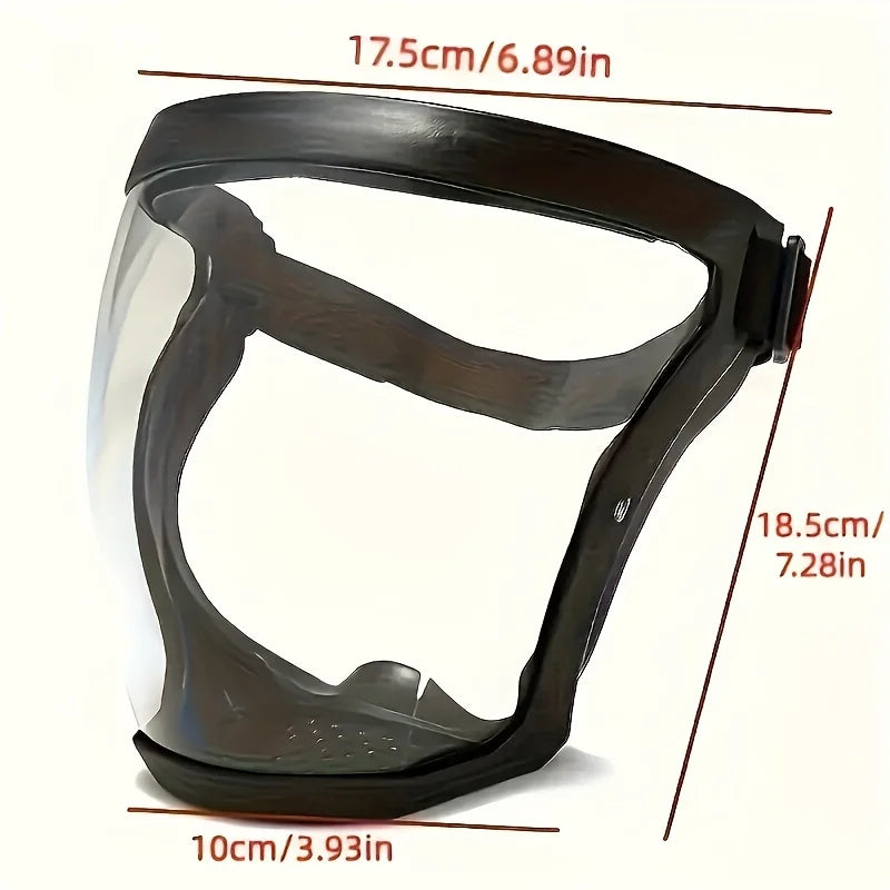 Adjustable Safety Face Shield – Reusable Full Face Protection for Men & Women (Black, 1-Pack)