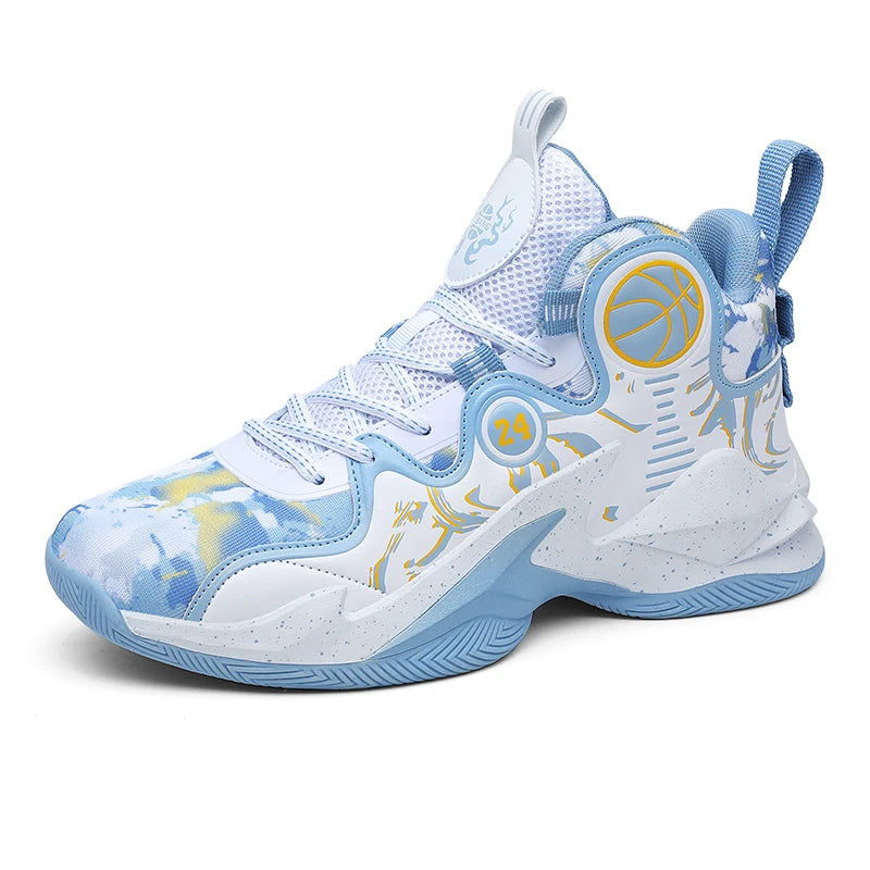 Men's Basketball Shoes – Breathable, No-Slip Outdoor Training Sneakers with Trendy Graffiti Design