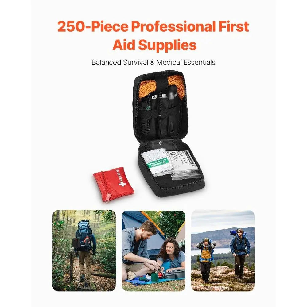 250-Piece Emergency First Aid Kit – All-in-One Survival Medical Bag for Camping, Travel & Home Use