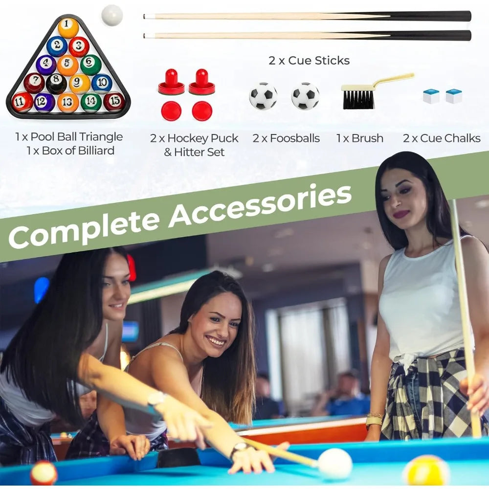 š® 3-in-1 Multi Game Table ā 48" Combo Set with Foosball, Air Hockey & Billiards | Perfect for Adults & Kids