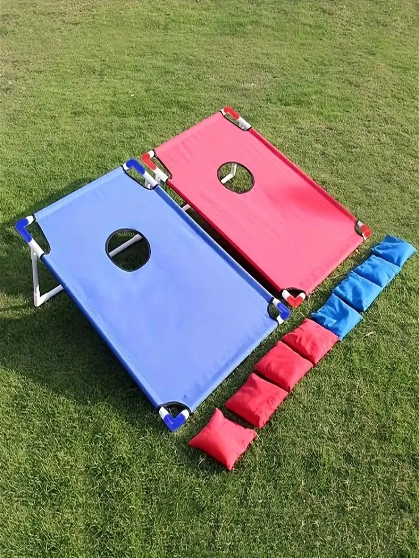 šÆ Portable Cornhole Game Set ā Red & Blue Edition | Foldable, Durable & Fun for All Ages