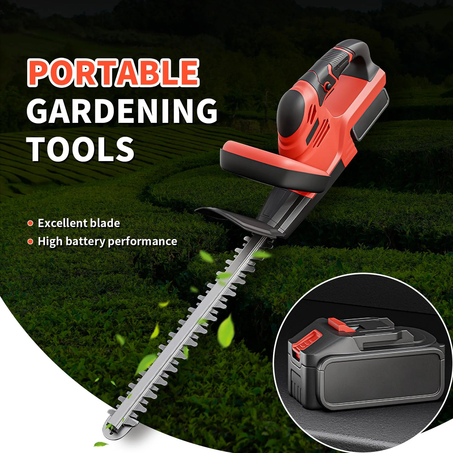 Tame Your Yard with Ease: 22” Cordless Hedge Trimmer + Battery & Charger Included