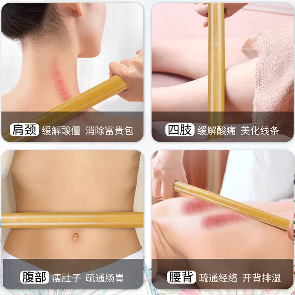 Natural Bamboo Massage Sticks – Wood Therapy Gua Sha Tools for Anti-Cellulite, Muscle Pain Relief & Body Sculpting