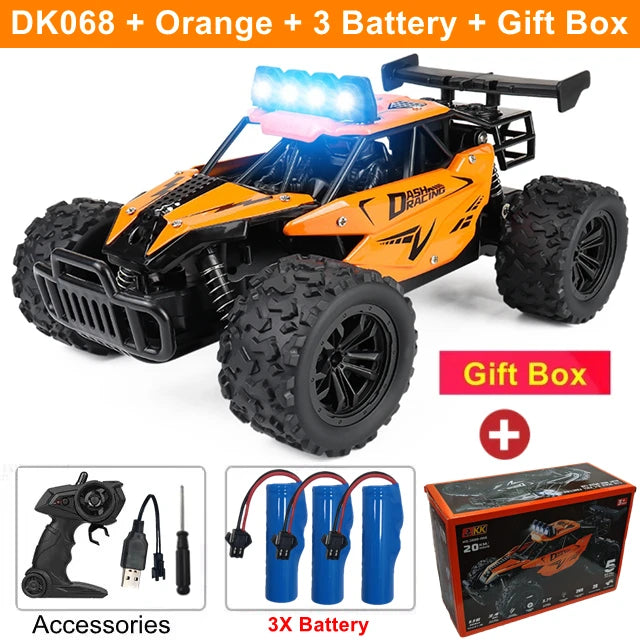 1:16 Remote Control Drift Racing Car – 2.4G Off-Road High-Speed Alloy RC Truck with LED Lights, Climbing Vehicle Toy for Kids