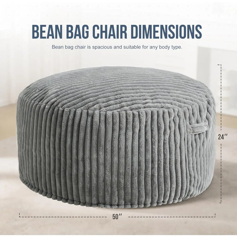 Ultimate Chill Spot: Oversized Ergonomic Bean Bag for Gaming & Lounging