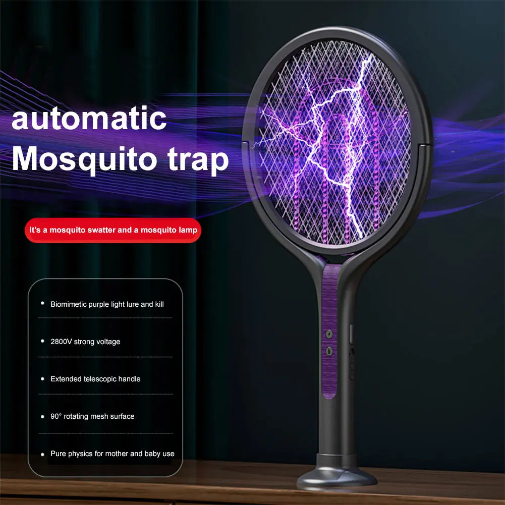 Multifunctional Mosquito Killer Lamp – Retractable & Rotatable USB Rechargeable Swatter with LED Light