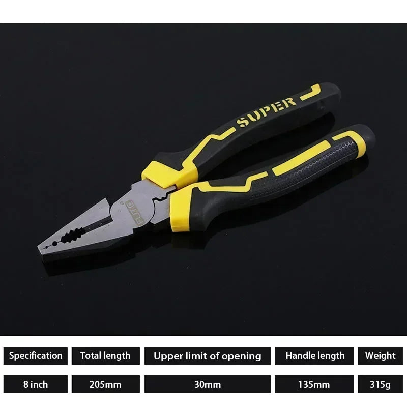 6–8 Inch Cr-V Steel Pliers – Industrial Grade Wire Cutter & Diagonal Nose Hand Tool for Electricians