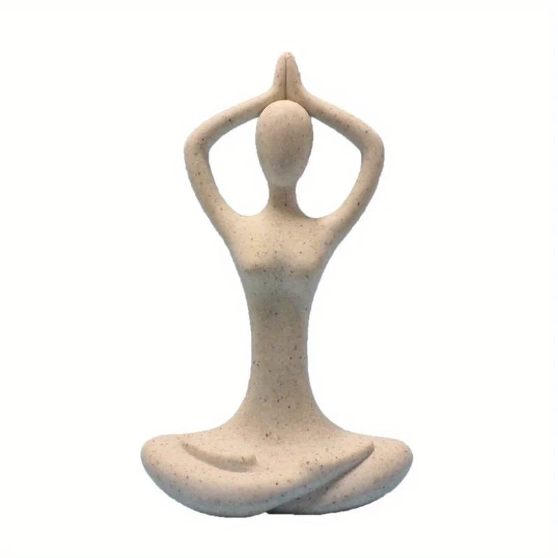 Yoga Statue Resin Decoration Micro-Landscape Resin Decoration Novelty Gift Desktop Bedroom Study Living Room Decoration