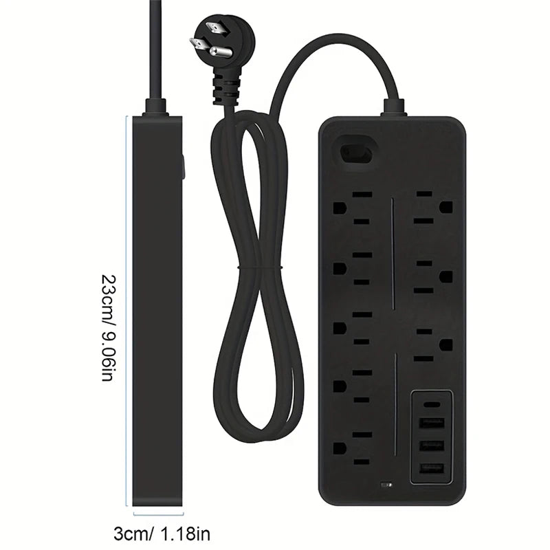 12-Port Power Strip with USB-C – Surge-Protected Extension for Fast Charging & Multi-Device Setup