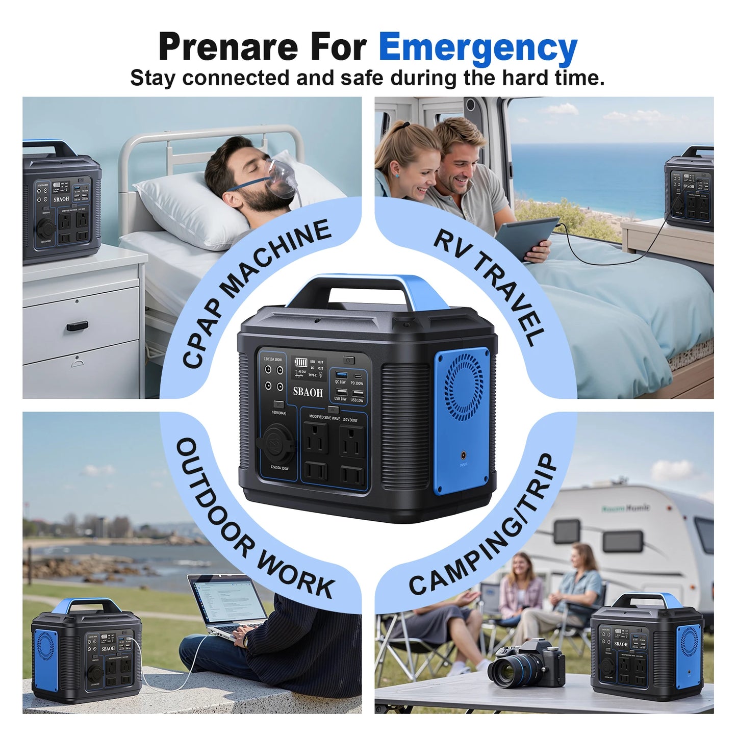 Compact Power, Big Performance: 300W Portable Solar Generator with USB-C PD & AC Outlet