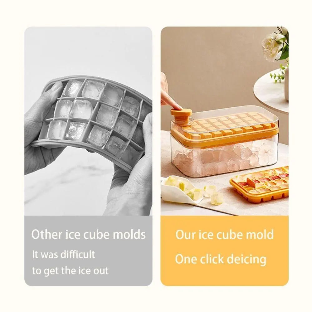 One-Touch Ice Tray with Lid – Easy-Release, Large Capacity & Food-Grade Safe