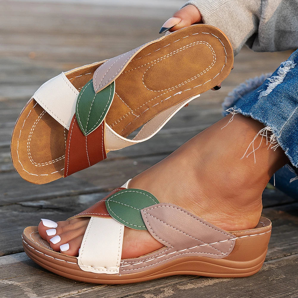 Walk Tall This Summer — Chic Comfort in Every Step with These Cross-Strap Wedge Sandals