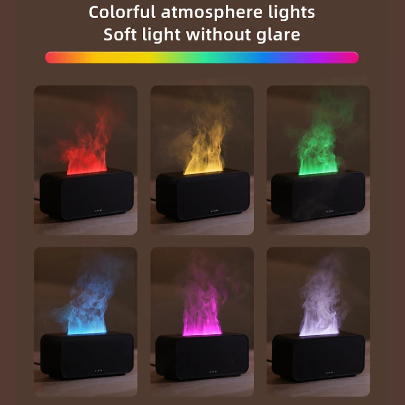 Mini Flame Aromatherapy Diffuser – LED Light Humidifier with Timer, Cool Mist & Scent Therapy for Home or Office