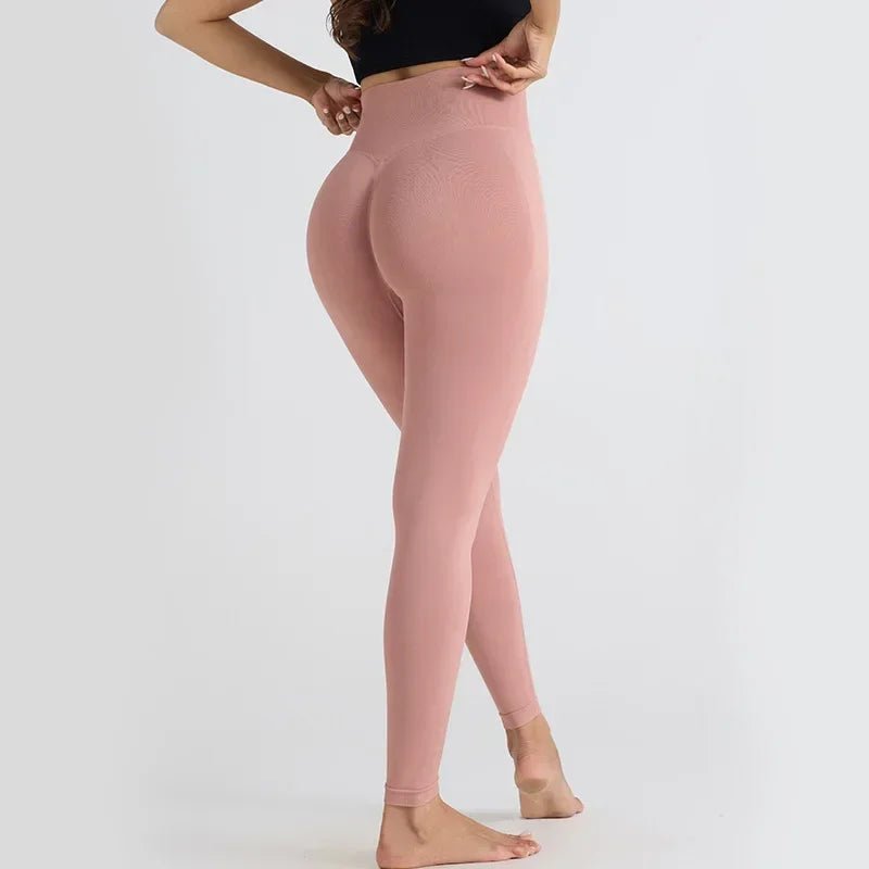 2025 Women’s High-Waist Shark Seamless Yoga Pants – Breathable, Comfortable, and Body-Hugging Workout Leggings