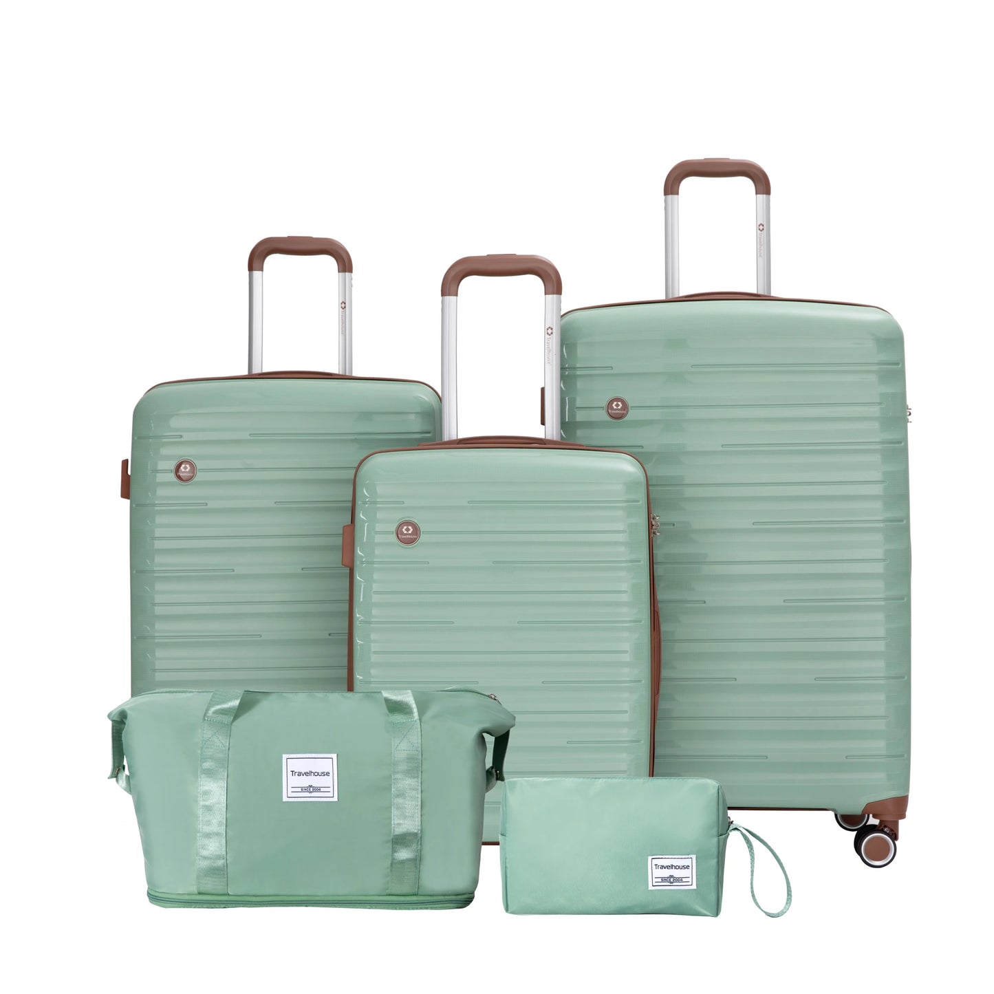 5-Piece Luggage Set – Hardcase Suitcases with TSA Lock, Double Spinner Wheels & Matching Travel Duffle Bag
