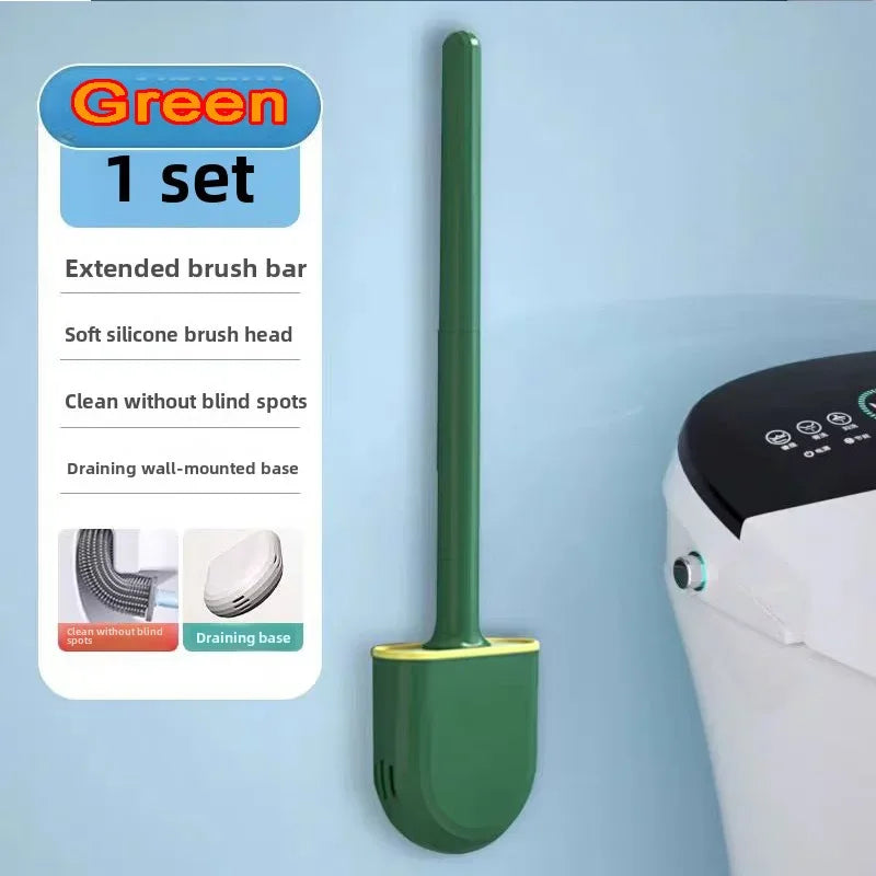 Clean Smarter: Flexible Silicone Toilet Brush with Quick-Dry Hanging Holder