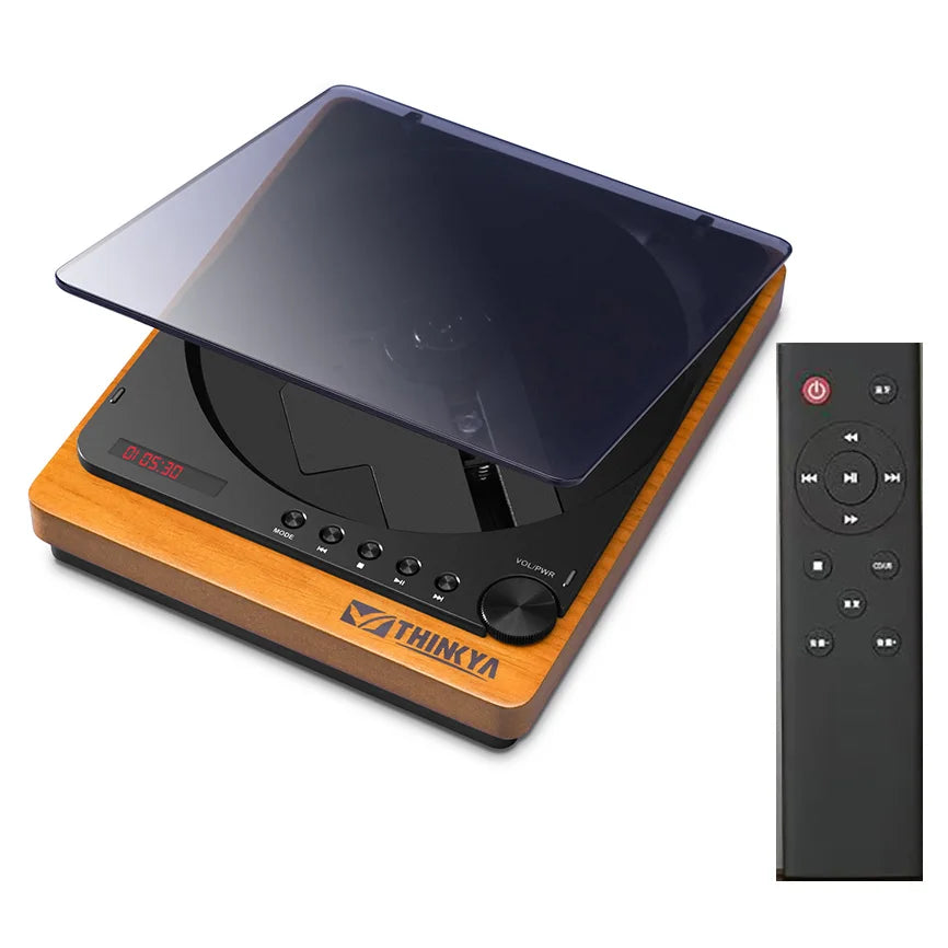 HiFi Wooden CD Player with Bluetooth 5.1 – USB Lossless Playback, Digital Optical Output, Infrared Remote Control