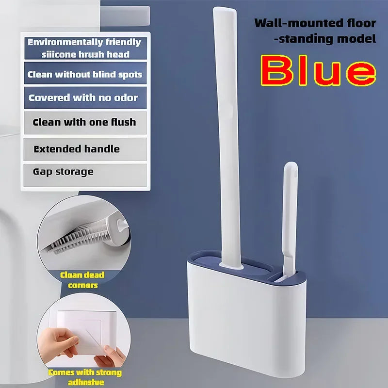 Clean Smarter: Flexible Silicone Toilet Brush with Quick-Dry Hanging Holder