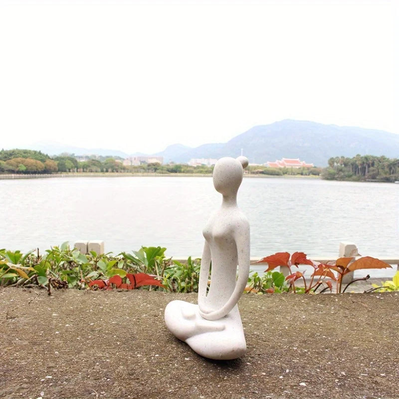 Yoga Statue Resin Decoration Micro-Landscape Resin Decoration Novelty Gift Desktop Bedroom Study Living Room Decoration