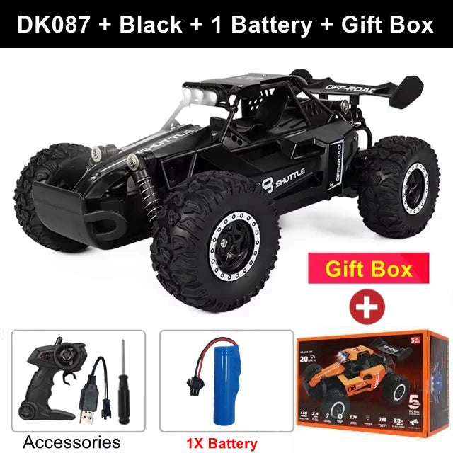 1:16 Remote Control Drift Racing Car – 2.4G Off-Road High-Speed Alloy RC Truck with LED Lights, Climbing Vehicle Toy for Kids