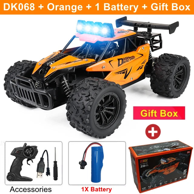 1:16 Remote Control Drift Racing Car – 2.4G Off-Road High-Speed Alloy RC Truck with LED Lights, Climbing Vehicle Toy for Kids
