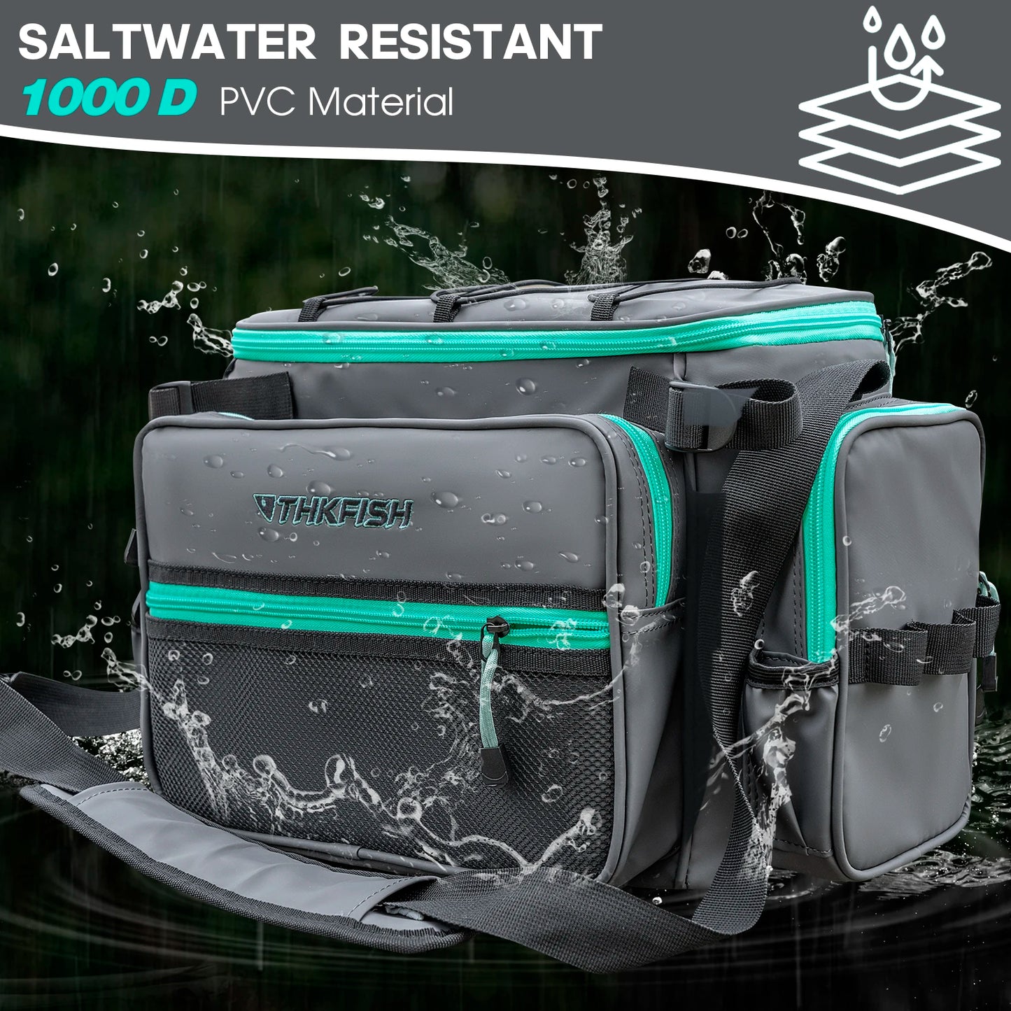 Waterproof PVC Fishing Tackle Bag – One-Shoulder Multifunctional Lure Storage Pack for Outdoor Anglers