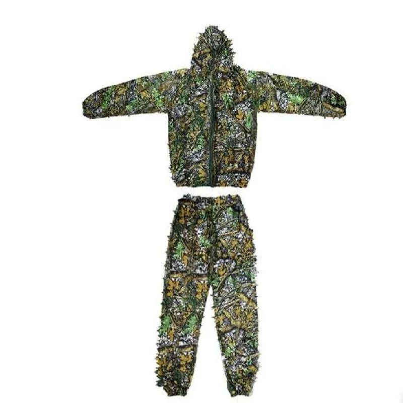 🪖 3D Leafy Ghillie Suit – Camouflage Jungle Set for Men, Women & Kids
Includes Hooded Jacket & Pants | Ideal for Hunting, Airsoft, CS Training, and Outdoor Camouflage