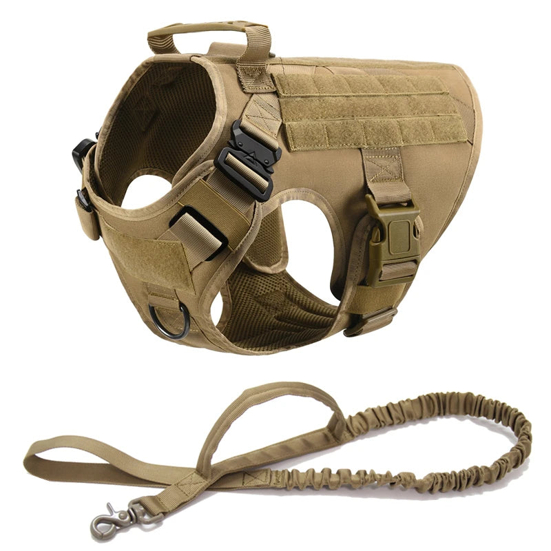 Tactical Dog Harness and Leash Set – Military Training Vest for German Shepherd, Golden Retriever & All Breeds