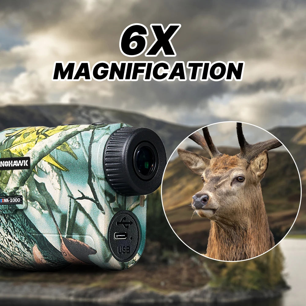 1000M Multifunctional Hunting Rangefinder – USB-C Rechargeable Monocular Telescope for Hunting & Golf
