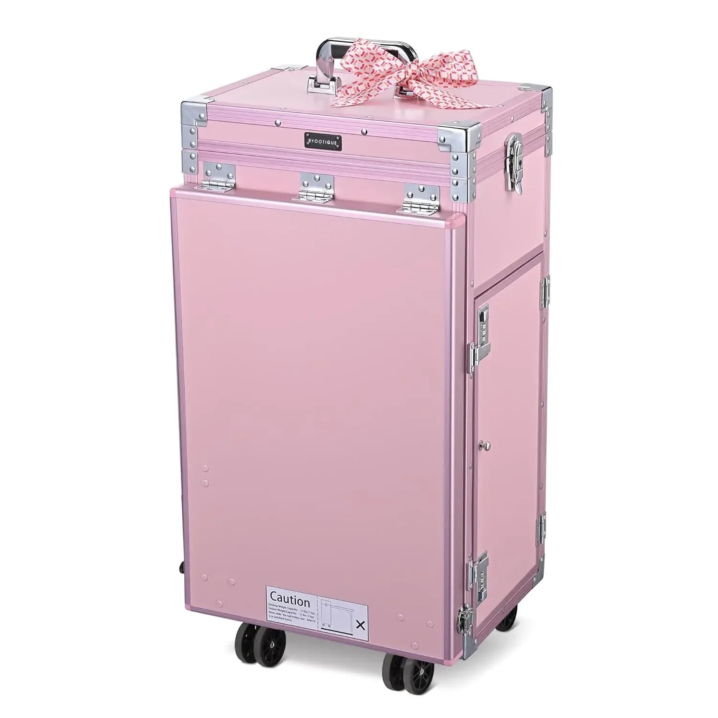 Portable Rolling Manicure Table – Foldable Nail Desk with Travel Case & Cosmetic Trolley Storage Organizer