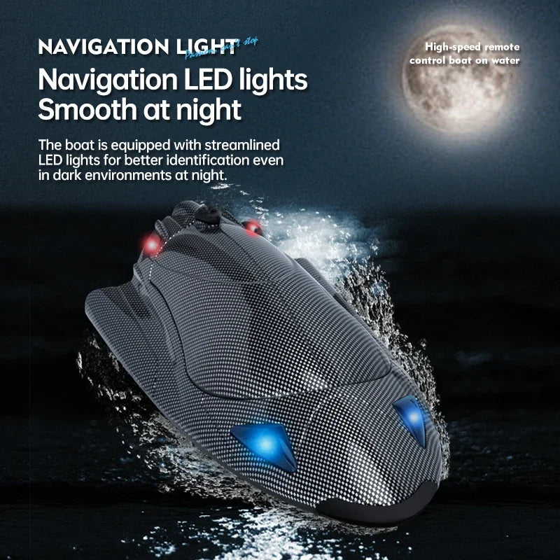 High-Speed RC Boat – 25Km/h Waterproof Electric Remote Control Racing Ship with Rechargeable Battery, Speedboat Toy Gift for Boys