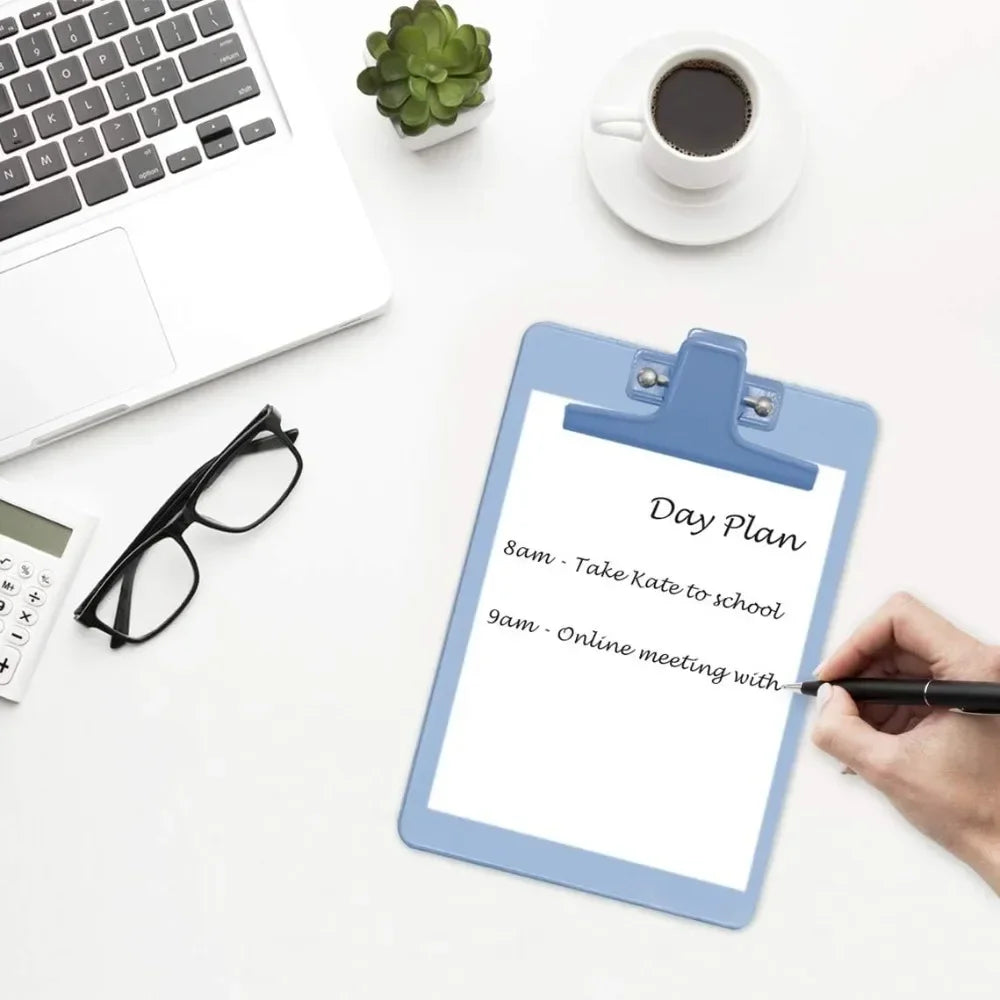 (6-Pack) A5 Clipboards – Premium Metal Clip, Durable Plastic, 9.25" x 6.3" – Assorted Colors