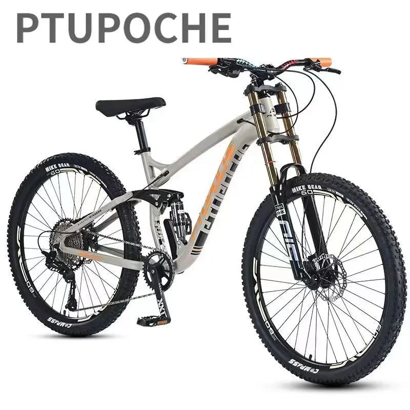 26/27.5-Inch Full Suspension Mountain Bike – 11-Speed Soft Tail with Hydraulic Brakes for Adults