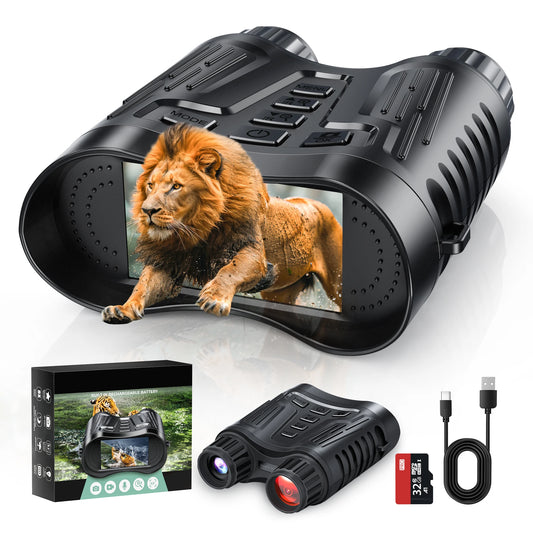 Rechargeable 4K Night Vision Telescope – Infrared Binocular Camera with 8X Zoom & 300M Range for Hunting, Camping & Boating