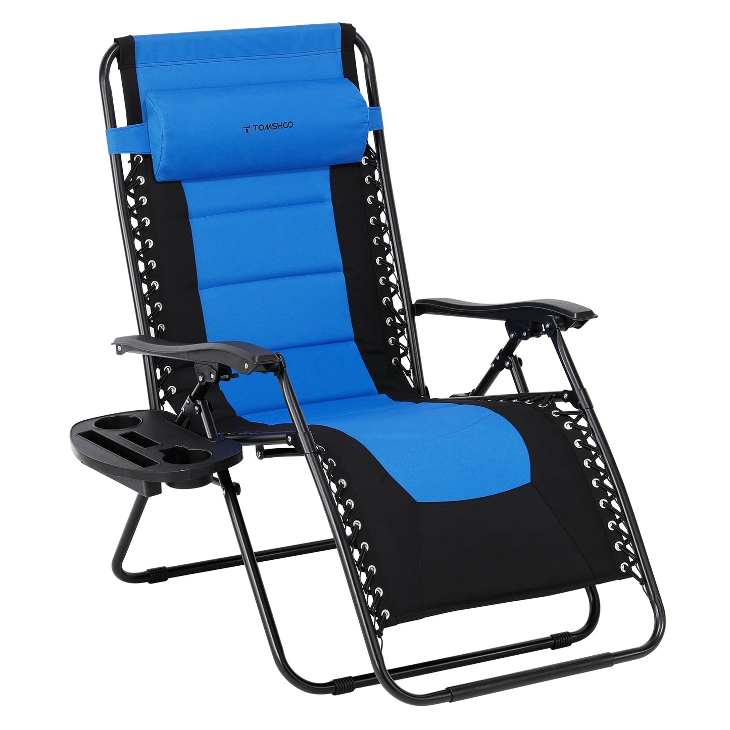 Adjustable Outdoor Folding Lounge Chair – Waterproof Oxford Fabric, Padded Recliner with Headrest for Patio or Camping