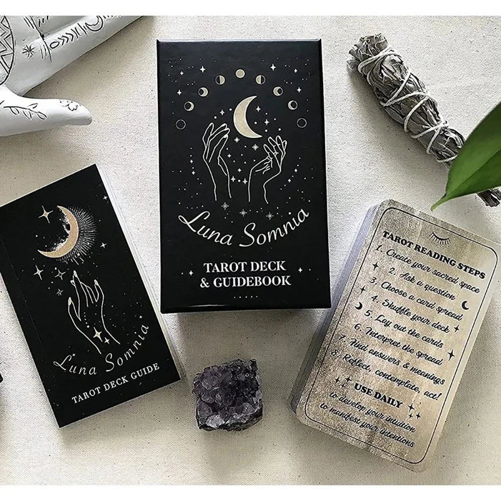 Luna Somnia Tarot Deck – 78 Celestial Cards for Witchy Divination, Astrology, and Starry Dream Readings