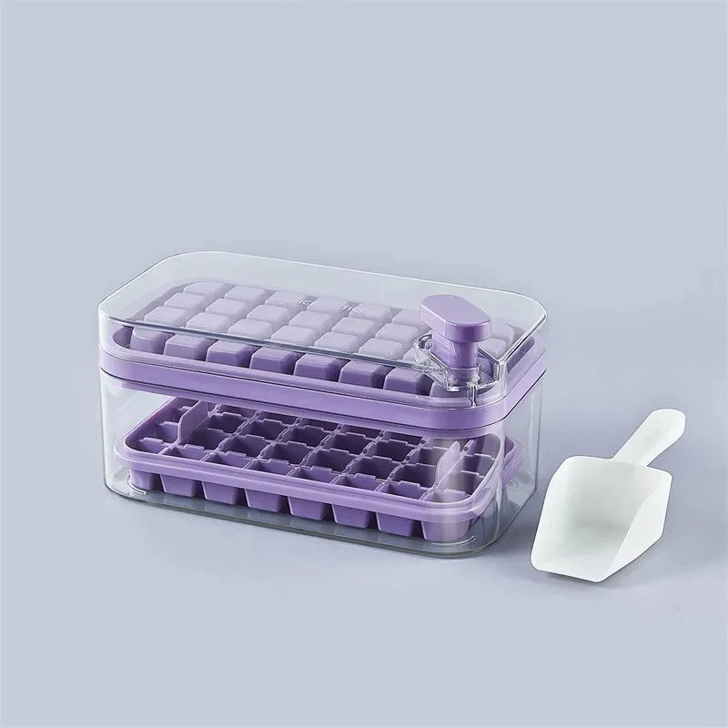 One-Touch Ice Tray with Lid – Easy-Release, Large Capacity & Food-Grade Safe