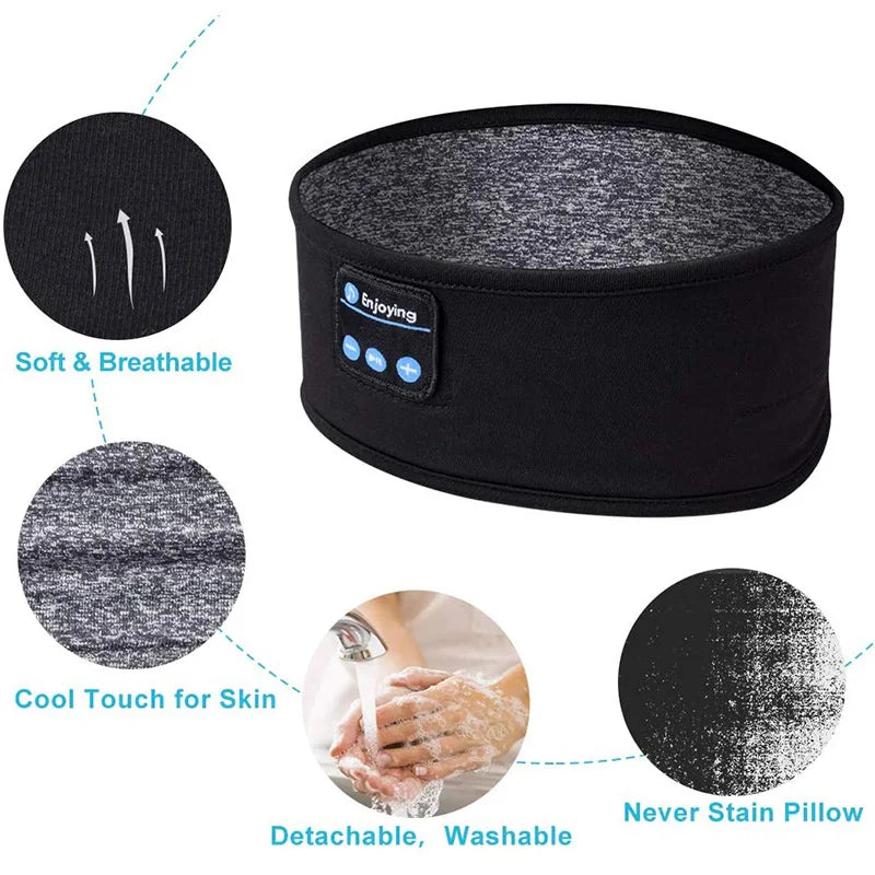 Wireless Music Headband with Built-In Bluetooth – Sleep, Sweat, or Meditate in Total Comfort