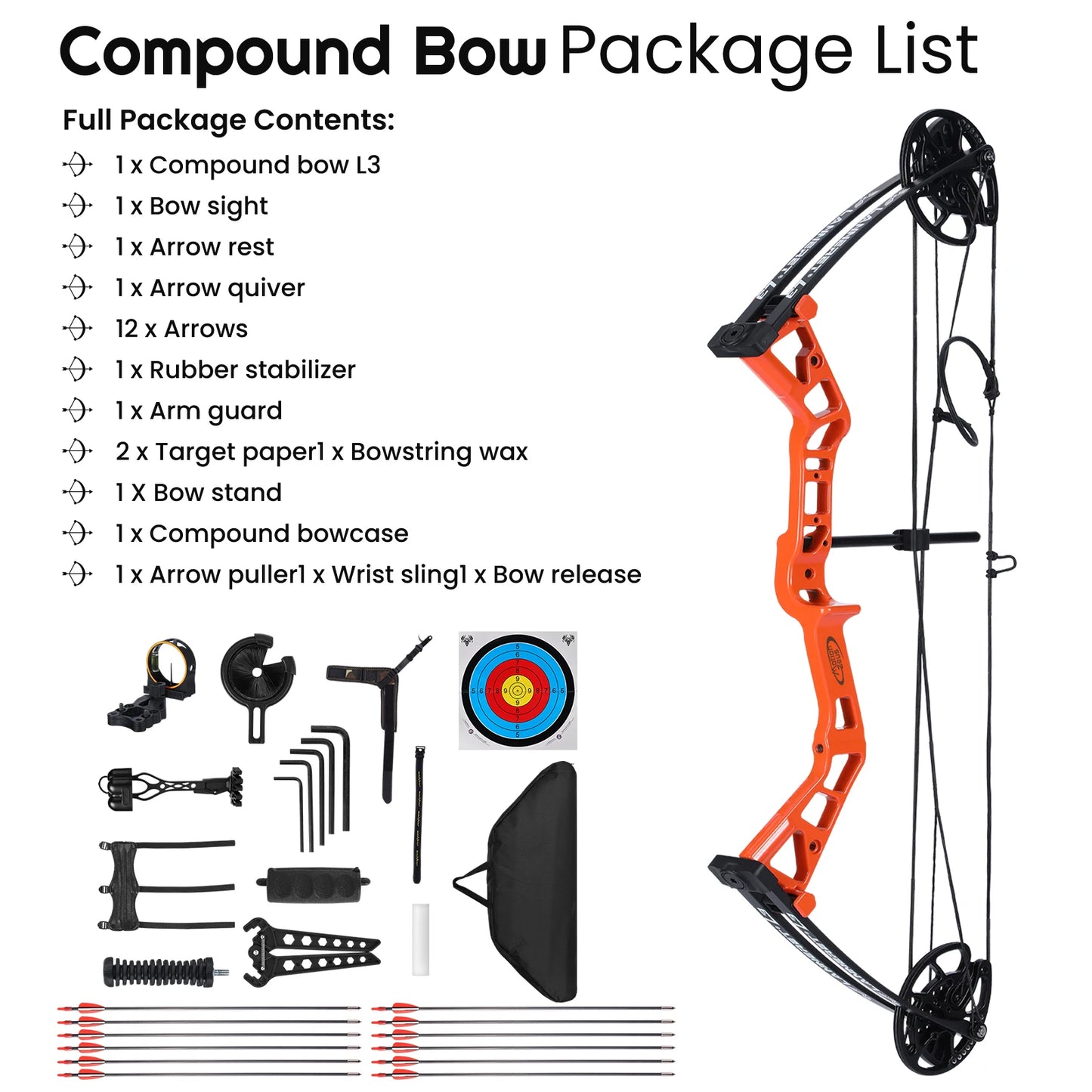 🏹 Junior Compound Bow Set for Youth, Beginners, and Women | Adjustable Draw Weight & Length | Up to 290 FPS