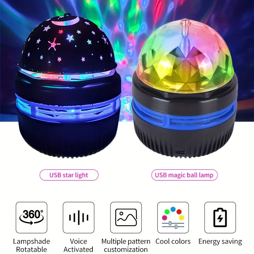 Starry Sky Galaxy Projector Lamp – 7-Mode LED Night Light with Remote & Sound Activation for Kids Room, Parties, or Relaxation