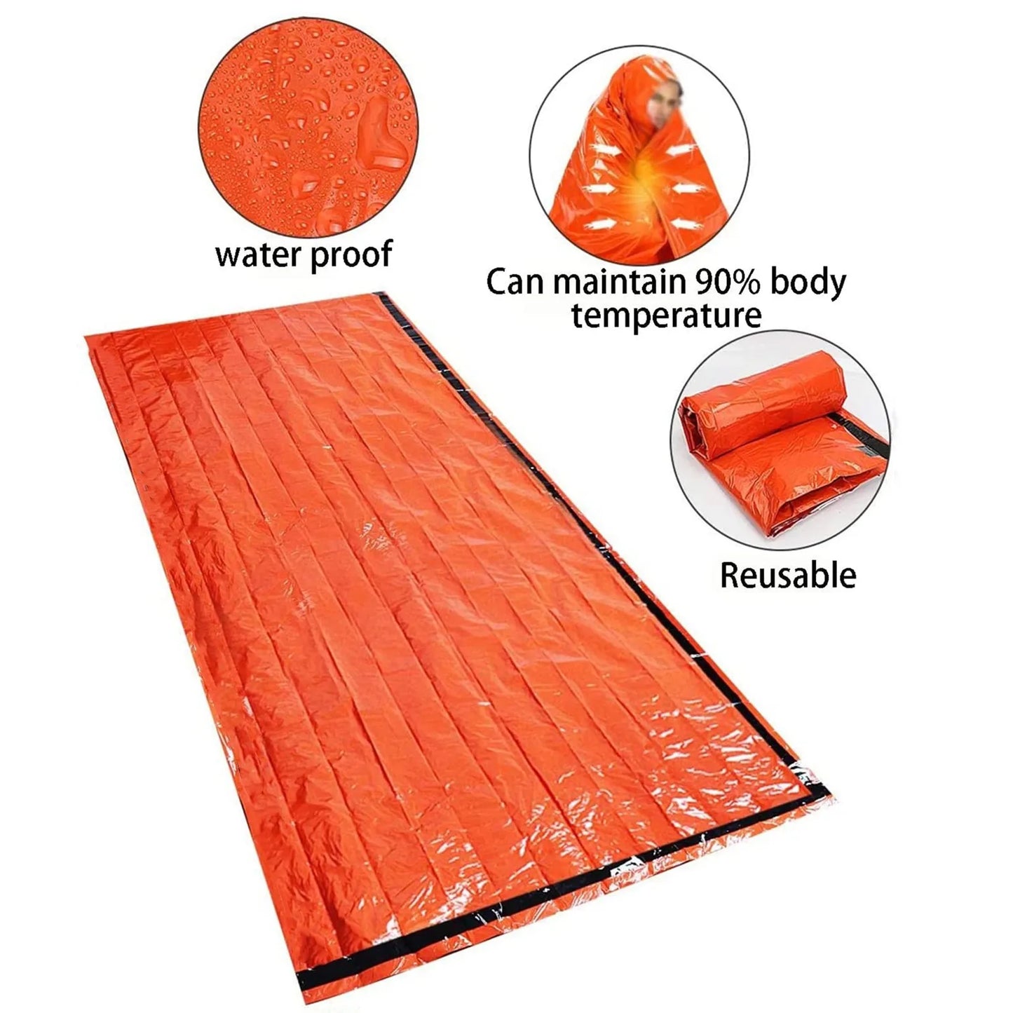 Portable Emergency Sleeping Bag – Waterproof Thermal Sack for Camping & First Aid Rescue