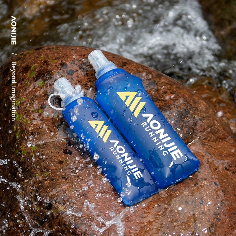 AONIJIE SD30 Soft Water Flasks – 2-Pack (250ml & 500ml), Collapsible TPU Bottles, BPA-Free for Running & Hydration Packs