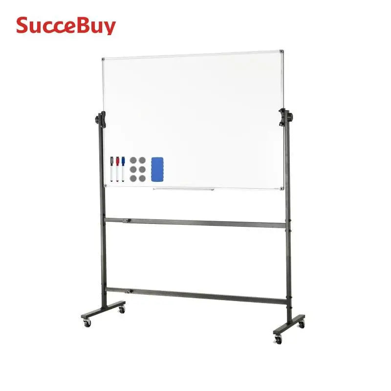 48x32" Rolling Double-Sided Magnetic Whiteboard – Mobile Dry Erase Board with 360° Reversible & Height Adjustable Frame