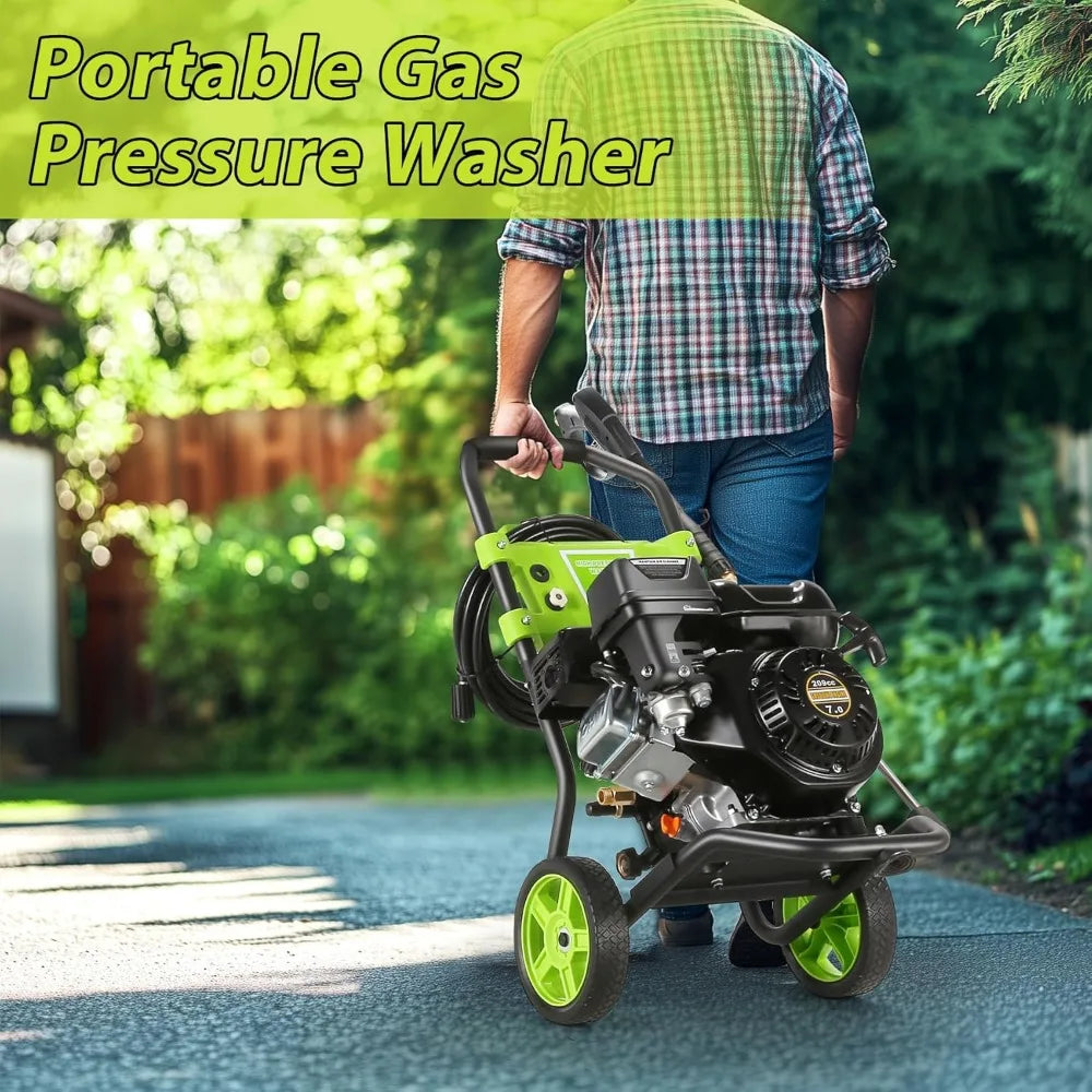 4200 PSI Gas Pressure Washer – 4.0 GPM 209CC Commercial Power Washer with 25ft Hose & 4 Quick-Connect Nozzles