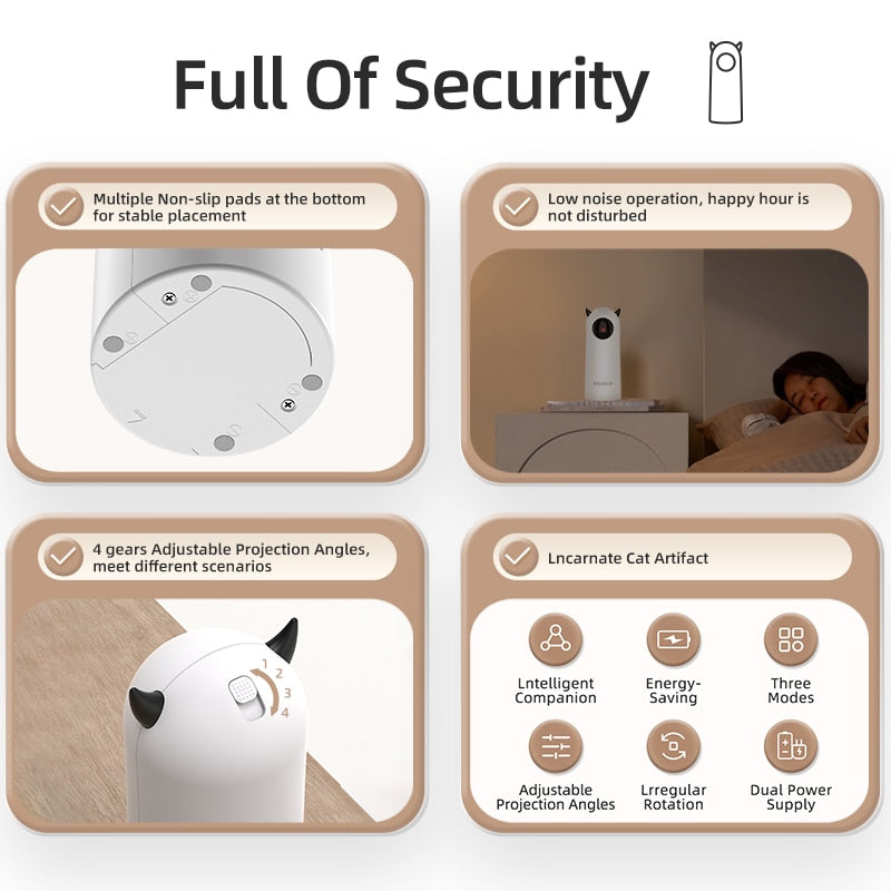 Automatic Interactive LED Laser Pointer for Smart Pet Teasing: Perfect Indoor Cat Toy Accessory