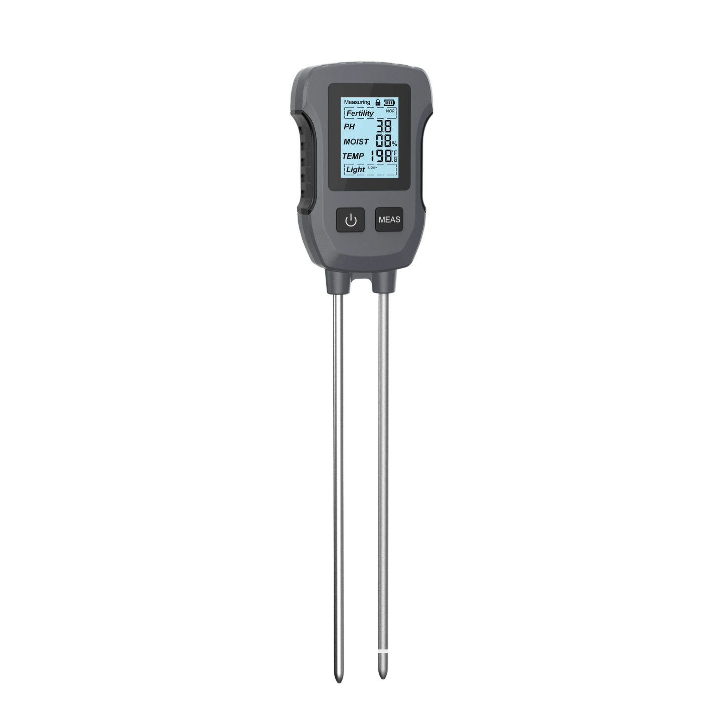 5-in-1 Digital Soil Tester with LCD Backlight – Measures pH, Moisture, Temperature, Fertility & Sunlight for Garden & Lawn