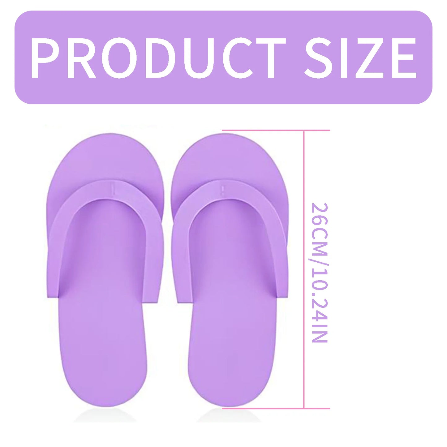 Disposable Foam Pedicure Slippers – Multi-Color Spa Flip Flops for Women, Ideal for Nail Salons & At-Home Use