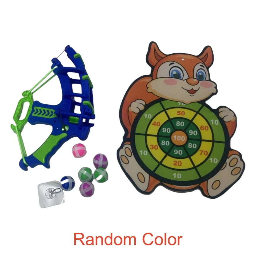 🎯 Montessori Throw & Target Game – Sticky Ball Dartboard + Basketball Slingshot Set | Fun Outdoor Educational Toy for Kids